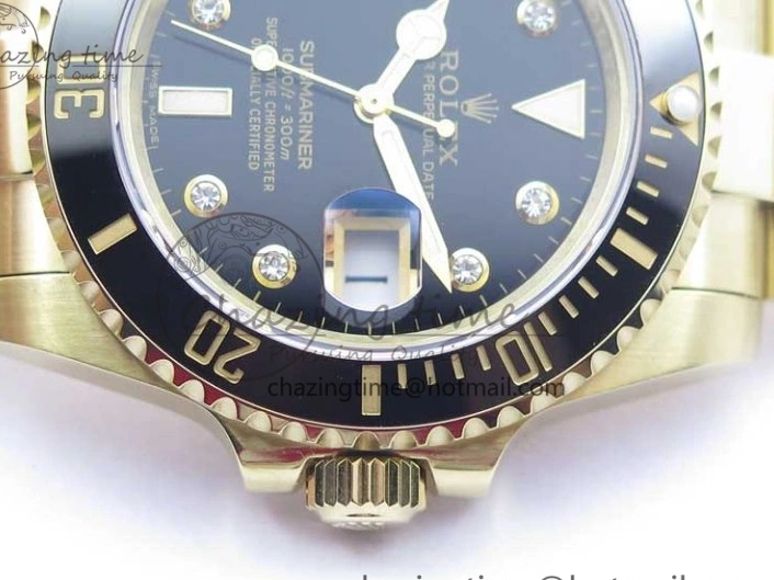 AAA Replica Watches Bracelet SA3135 3010 Black Diam Black Maker 1:1 Dial Bp 116618 Edition V on Ceramic 316L Submariner YG Supportive LN Best 0105